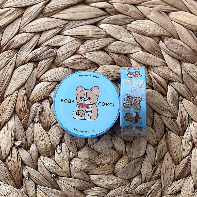 Single Sploot Gift Boba Corgi Washi Tape Boba Corgi Washi Tape | Single Sploot at Valia Honolulu Valia Honolulu