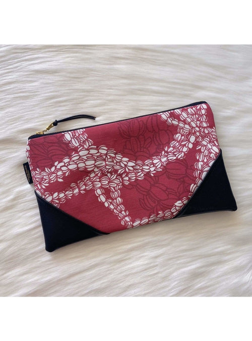 Sandy Feet Hawaii Handbag Large Clutch w/Zipper Pull in Berry Sandy Feet Hawaii Crossbody | Valia Honolulu Valia Honolulu