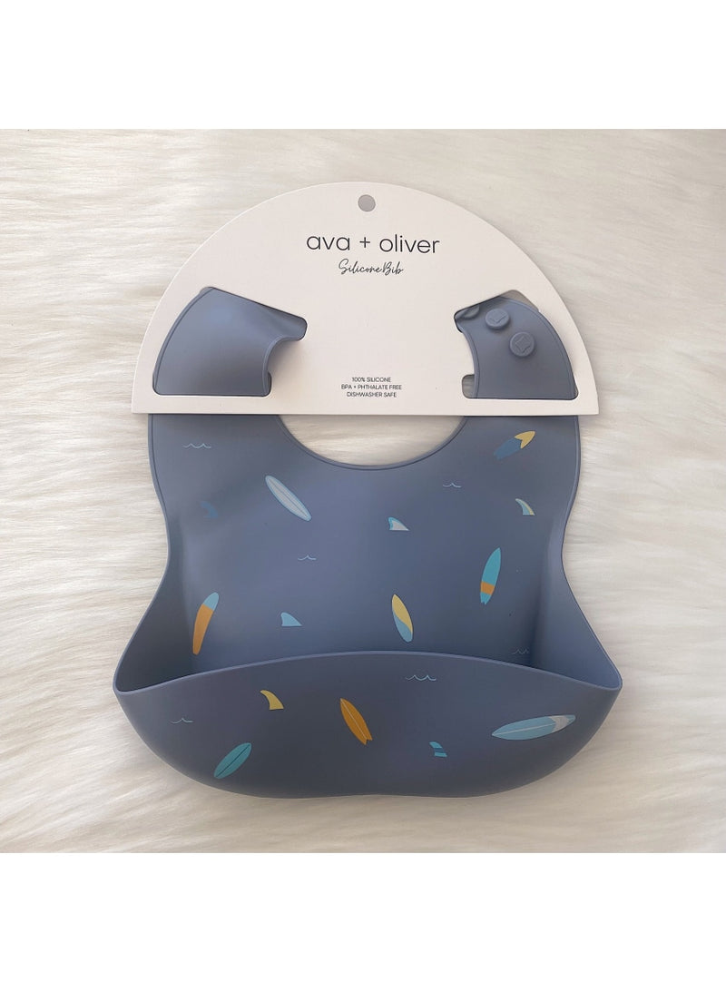 Ava + Oliver Bibs Silicone Bib in Surfboards Valia Honolulu