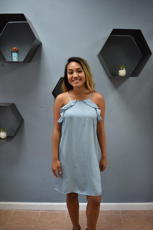 Bailey Denim Halter Dress - Valia Honolulu